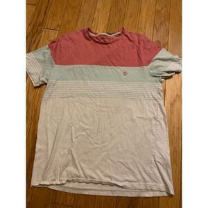 Denim and Flowers men's spring color block short sleeve crew neck t-shirt sz XL